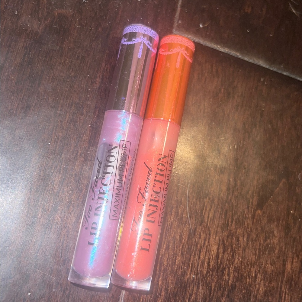 Too Faced Lip Injection Gloss Set in Blueberry Buzz and Creamsicle Tickle 🫐 🍊🍦